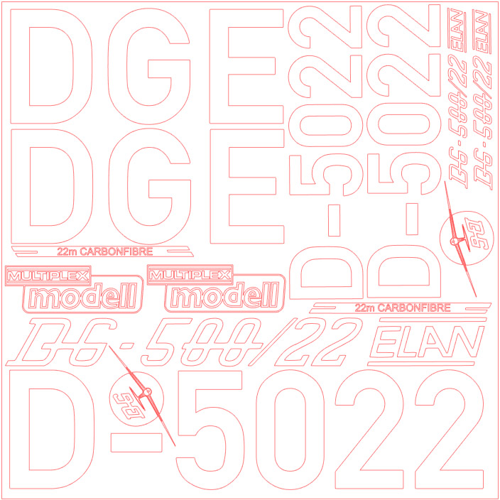 Planche de décoration pour #214150 Multiplex DG-500/22 Elan